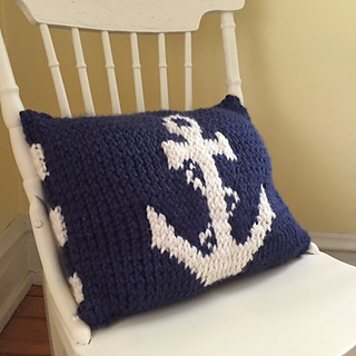 Ravelry: Nautical Anchor Pillow pattern by Lauren Olander