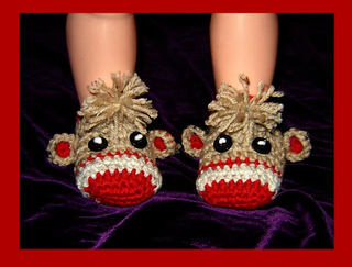 ravelry sock monkey booties photo prop crochet pattern monkey feet size chart