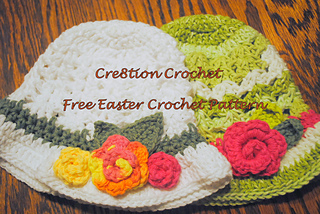 Ravelry: Shell Stitch Easter Hat with Spring Blossoms ...