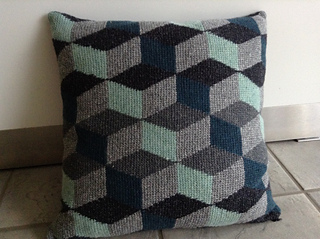 ravelry tunisian crochet pillow 3d blocks pattern by louise designs