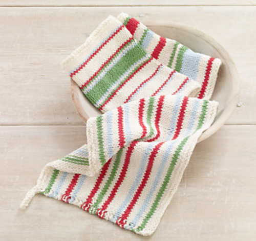 Ravelry Knit Striped Dishcloths Pattern By Lion Brand Yarn