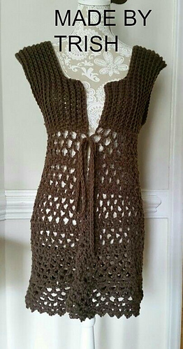 hook .6 crochet 813 Long Harrington Vest Short Emi Or by Ravelry: pattern