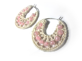Ravelry Beaded Crochet Hoop Earrings Pattern By Leah Spell Leah Spell