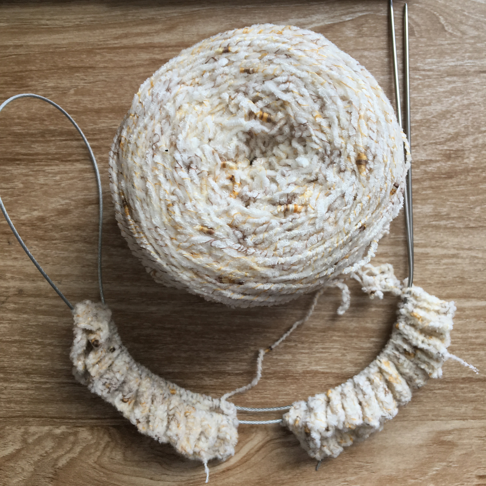 Sock cuffs cast on