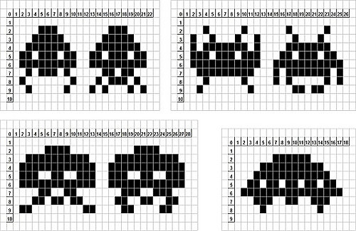 Ravelry: Space Invaders Chart pattern by SeaCupcake Knits
